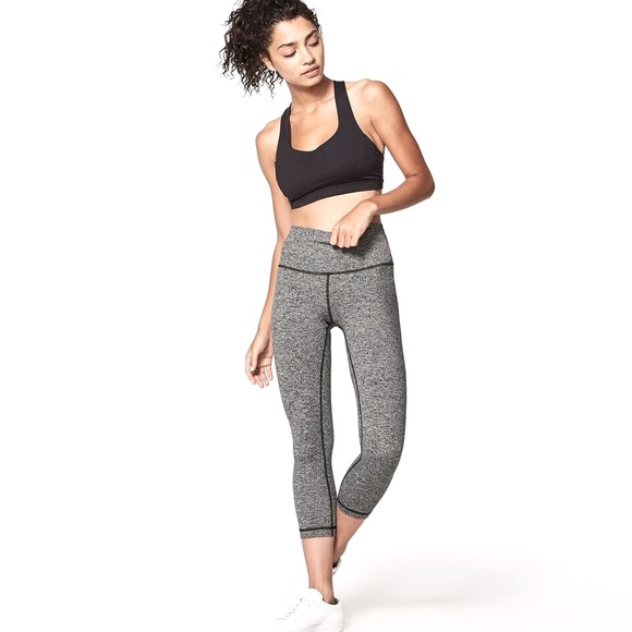 Lululemon Wunder Under High Rise Crop *23 w/luon fabric in heather - size 4 - Picture 5 of 13